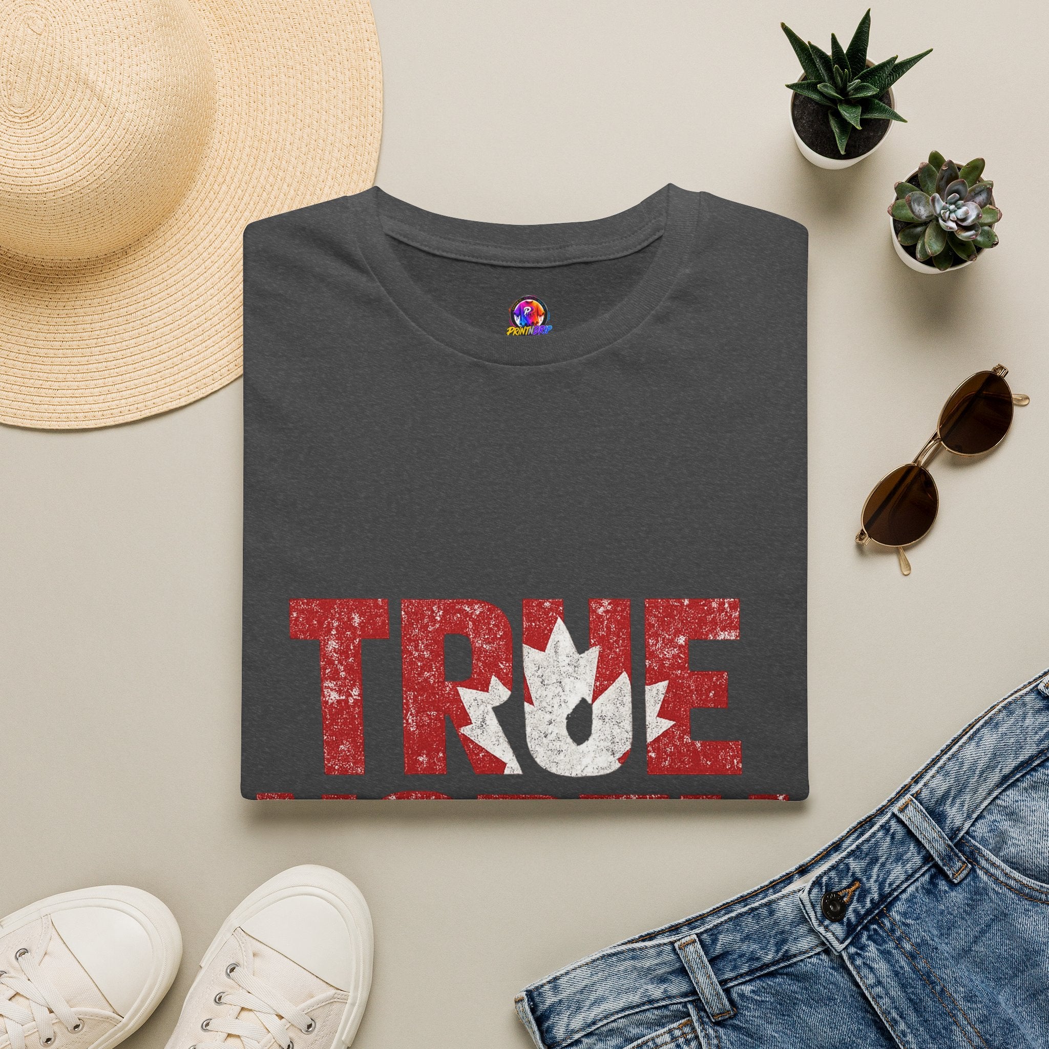 Canada True North Football T-Shirt — Vintage Canadian Maple Leaf Team Tee