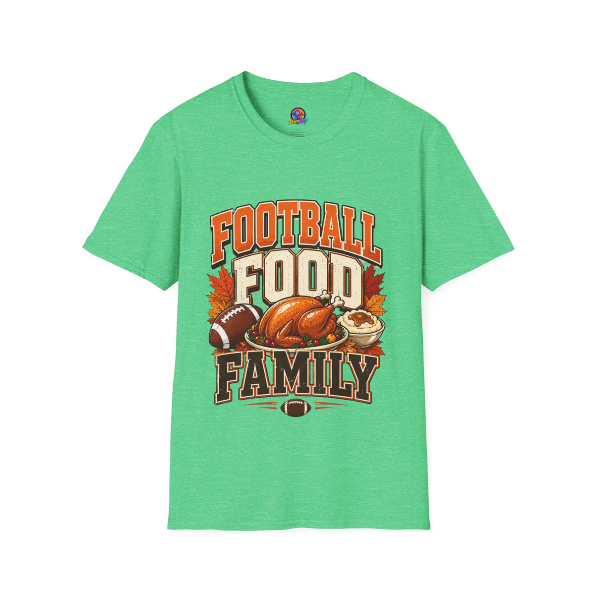 Thanksgiving T-Shirt Football Food Family T-Shirt — Thanksgiving Tailgate Tee for Fans