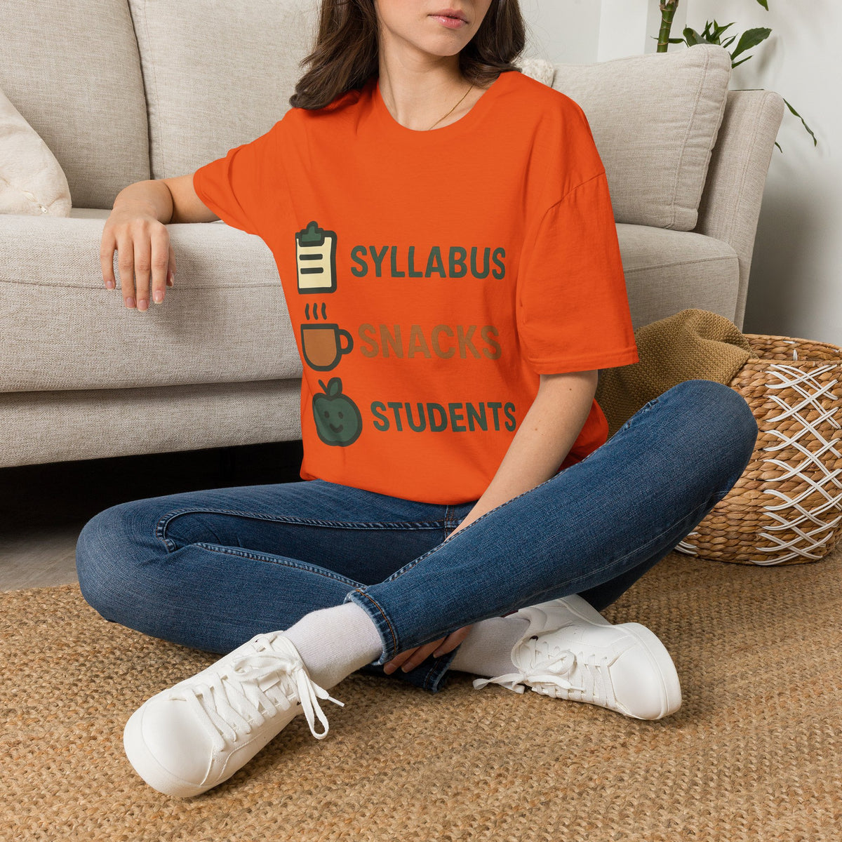 Syllabus Snacks Students Graphic Tee — Funny Teacher & Student Back-to-School T-Shirt - Trending Now - August 2026