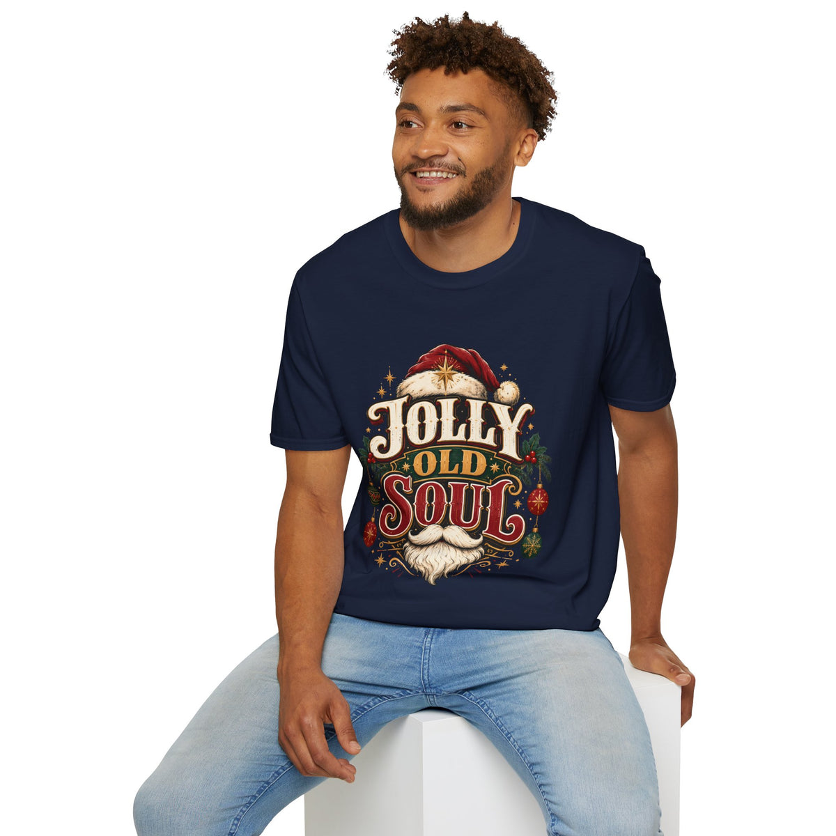 Jolly Old Soul T-Shirt — Vintage Santa Holiday Graphic Tee