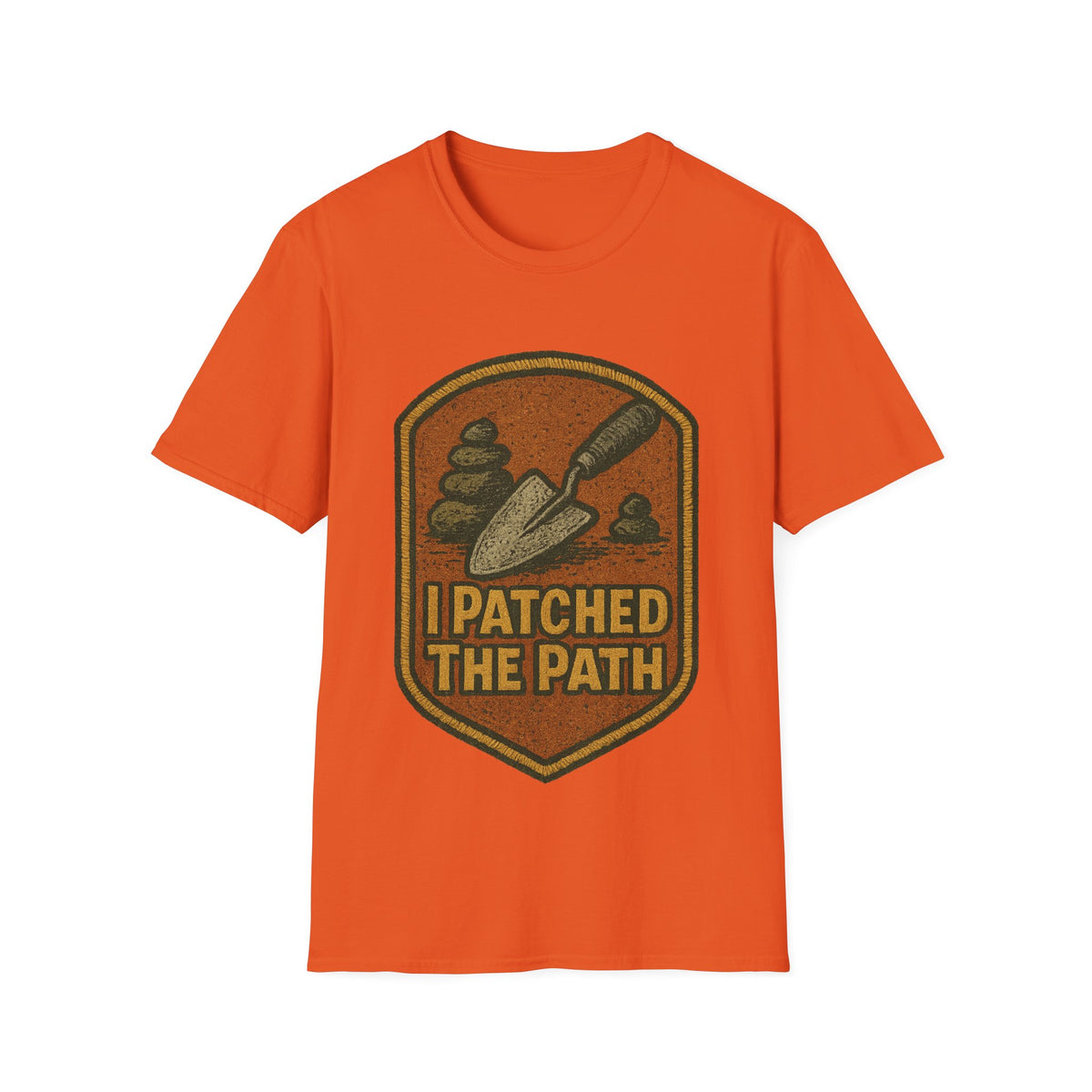 I Patched The Path Vintage Shield Badge T-Shirt, Retro Outdoor Hiking Trail Tee - Trending Now - September 2026