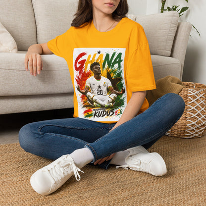 Ghana Football Player Graphic T-Shirt — Ghana Colors & Kudus Print