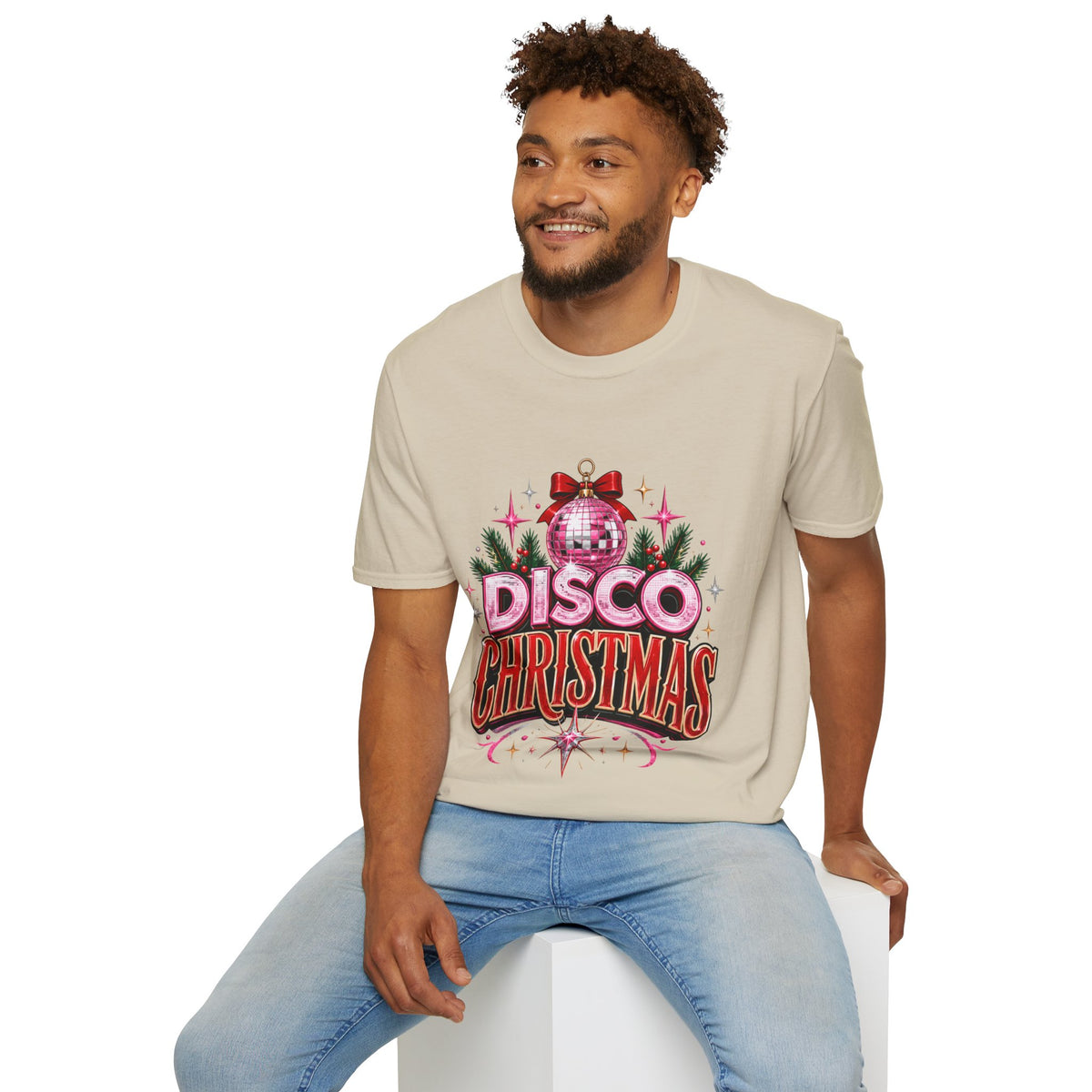Disco Christmas T-Shirt — Retro Glitter Ornament Holiday Tee