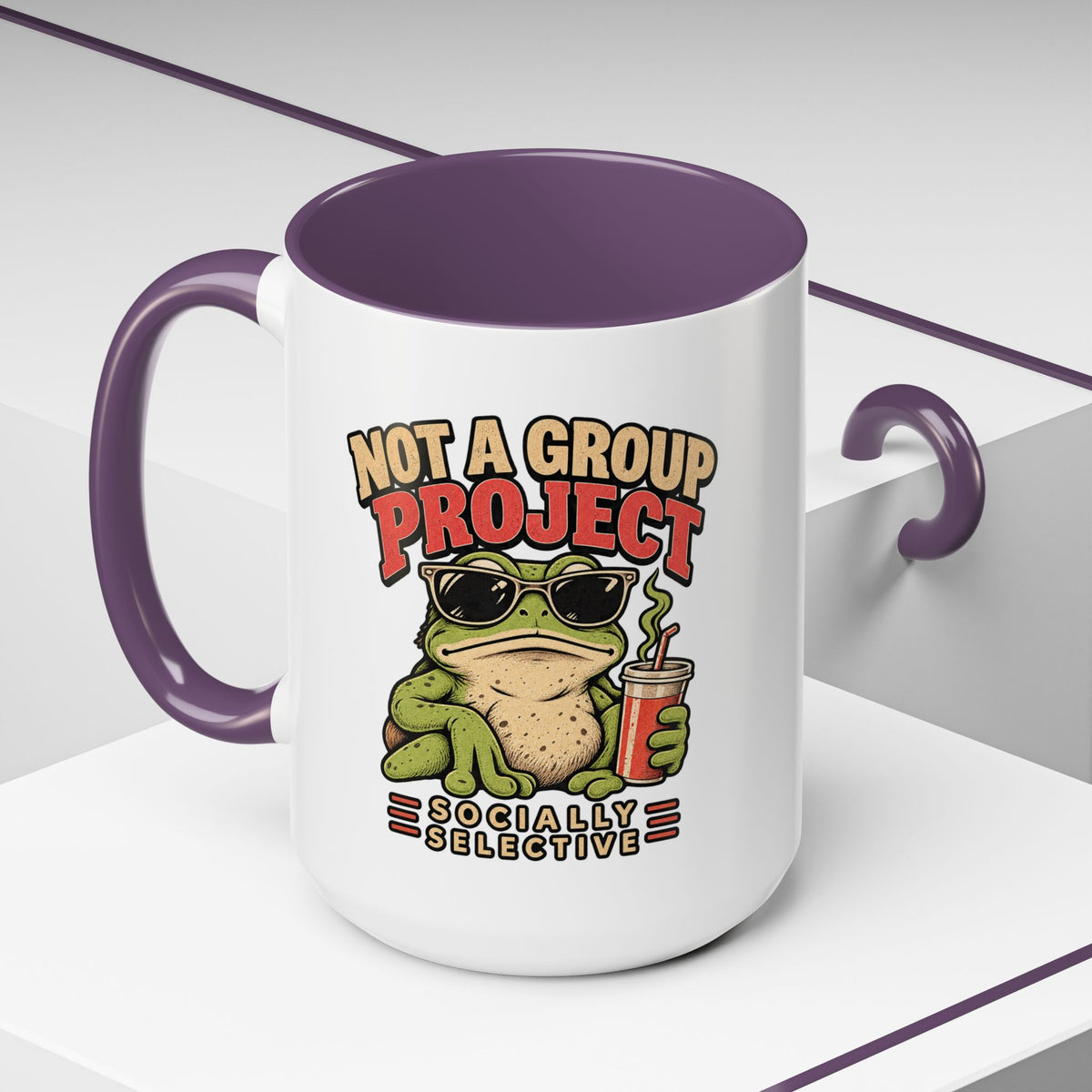 Funny And Witty "Not A Group Project" Accent Coffee Mug (11, 15oz)