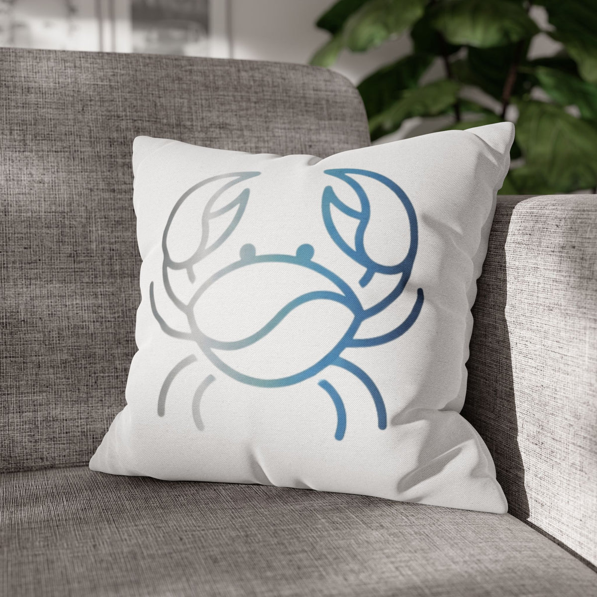 Cancer Zodiac Crab Coastal Throw Pillowcase — Nautical Beach Decor