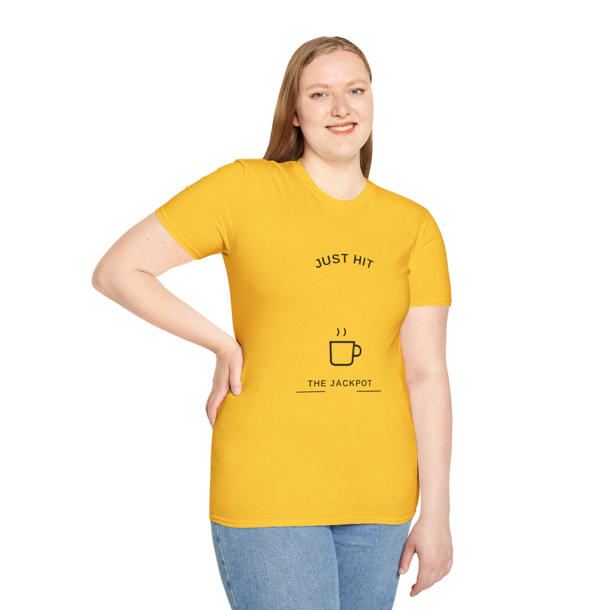 T-Shirt — "Just Hit the Jackpot" Minimal Coffee Graphic Tee - Trending Now - August 2026