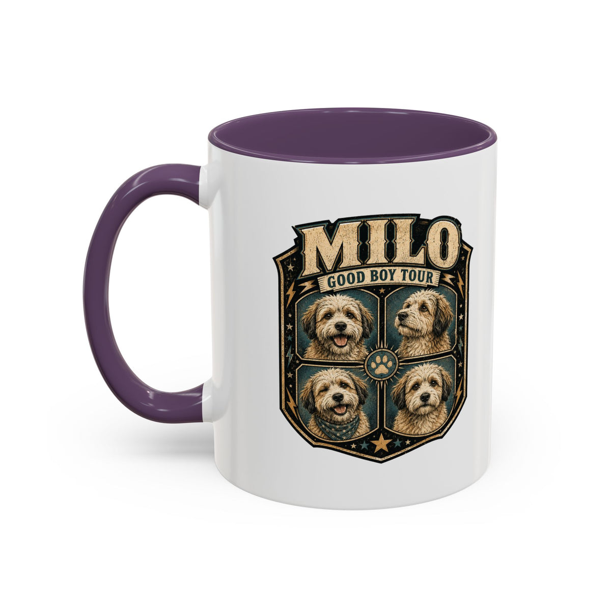 Milo Bailey Dog Dad Mom Milo 'Good Boy Tour' Accent Coffee Mug – Personalized Dog Lover Gift