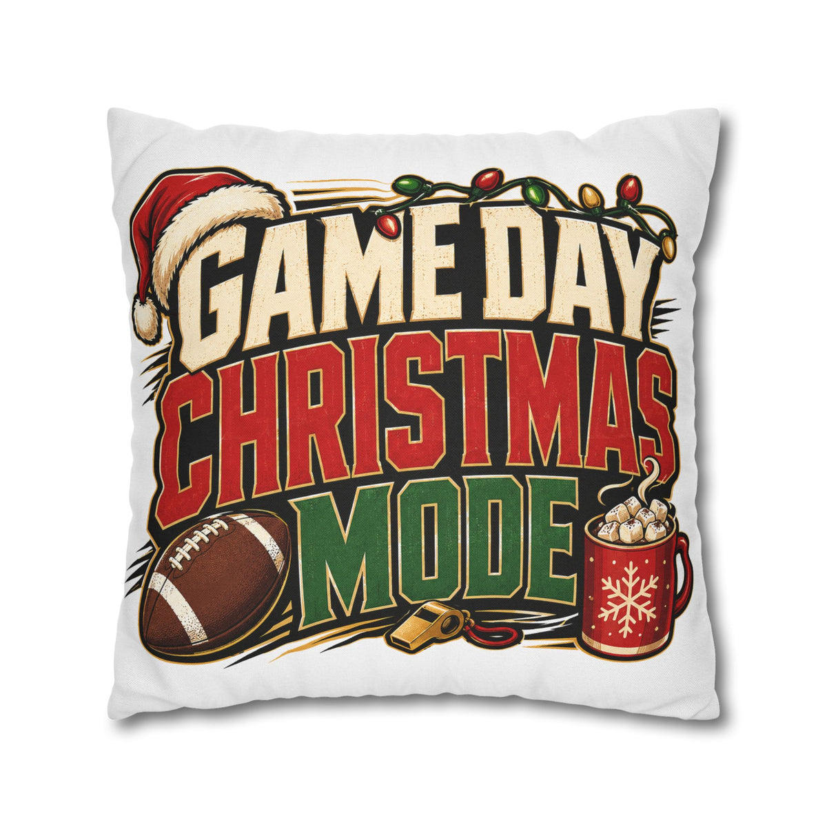 Game Day Christmas Mode Pillowcase Modern Day Christmas