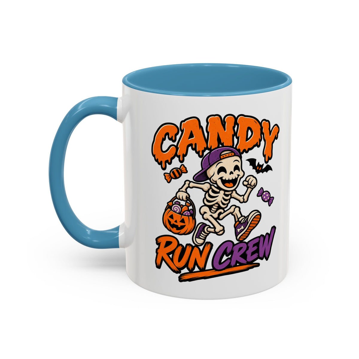 Candy Run Crew Coffee Mug — Halloween Skeleton Trick-or-Treat Accent Mug (11/15oz)