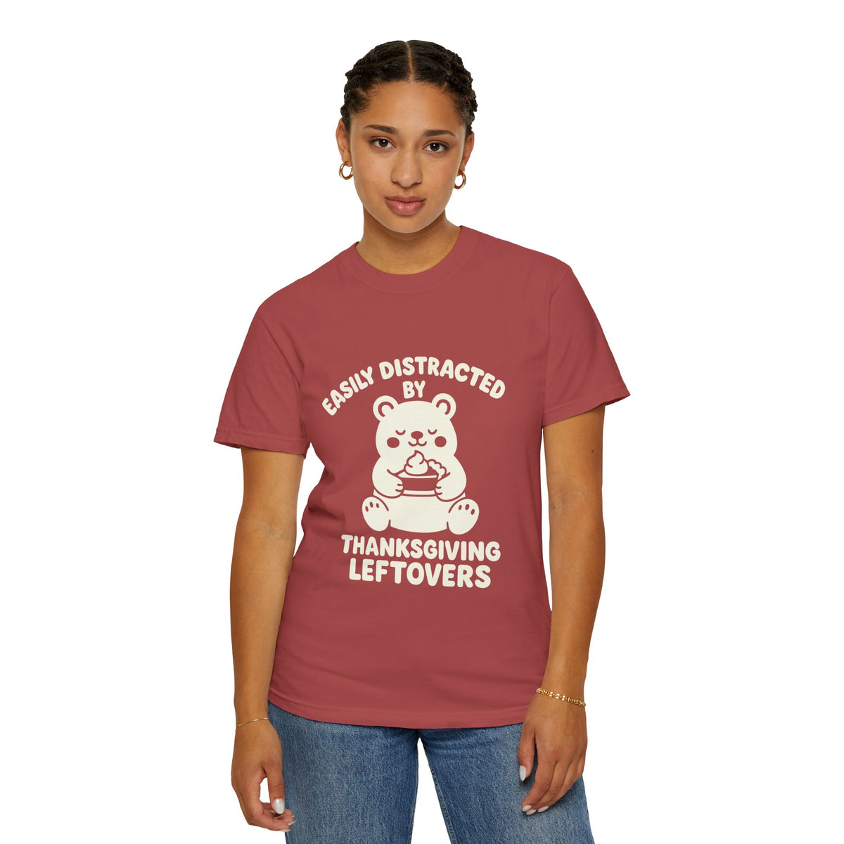 Easily Distracted by Thanksgiving Leftovers T-Shirt — Cute Turkey/Bear Holiday Tee - Trending Now - October 2026