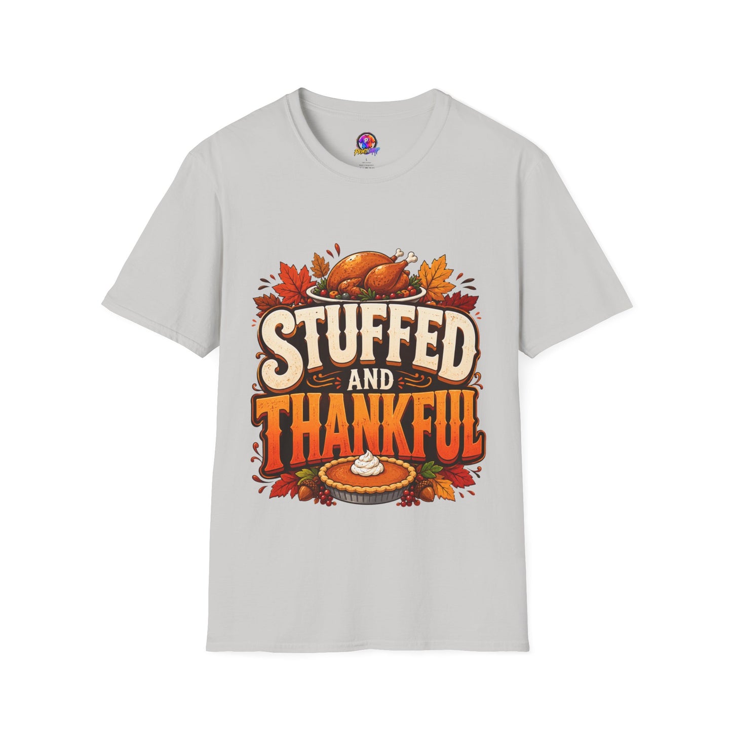 Thanksgiving T-Shirt — "Stuffed and Thankful" Turkey Design
