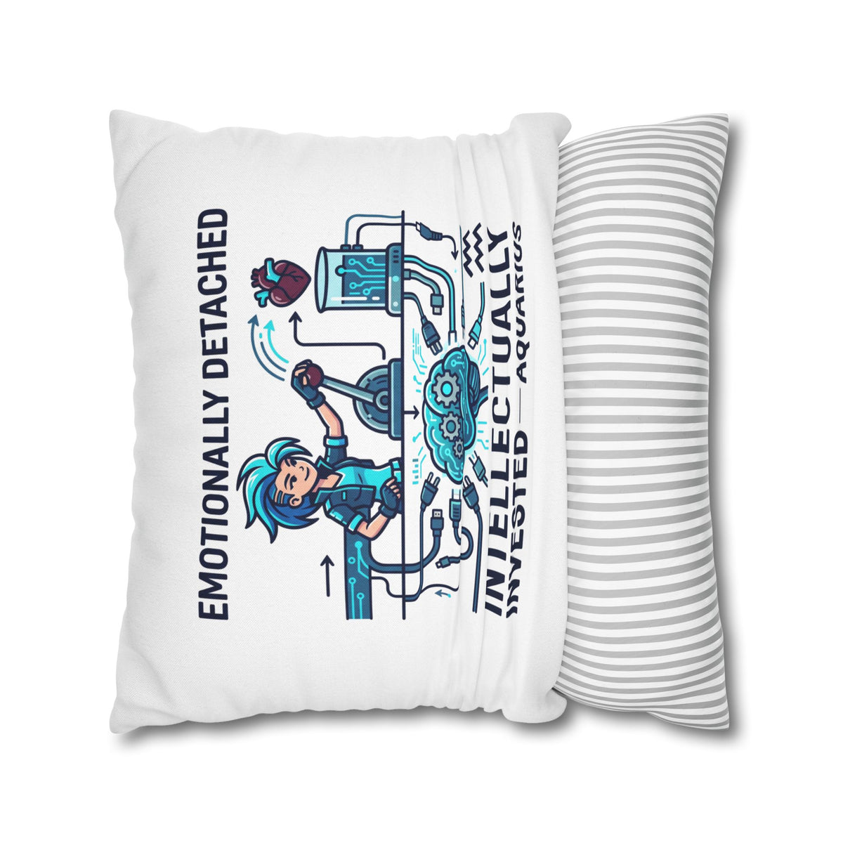 Aquarius Zodiac Spun Polyester Square Pillowcase
