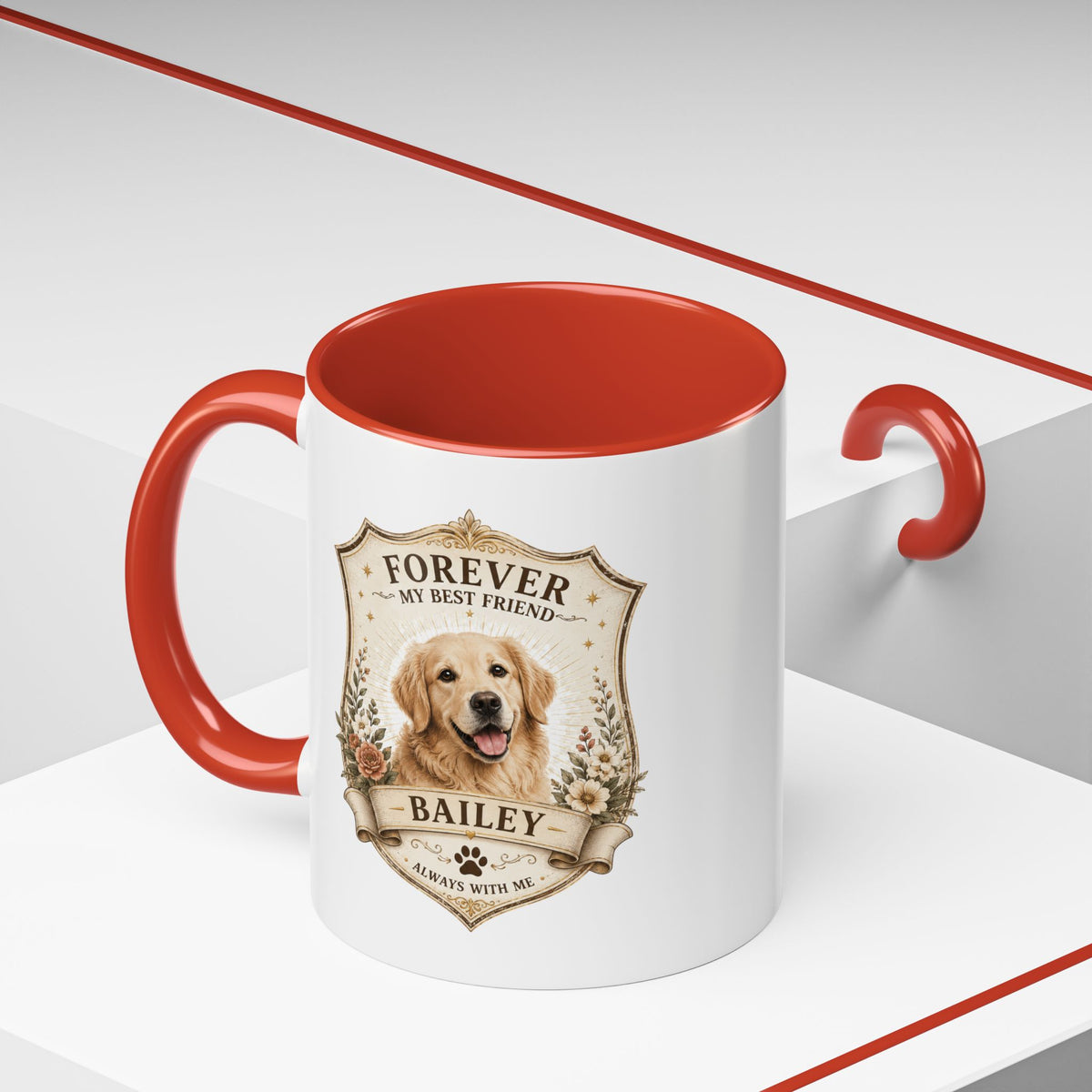 Milo Bailey Dog Dad Mom Golden Retriever Memorial Coffee Mug – “Forever My Best Friend” Personalized Dog Tribute