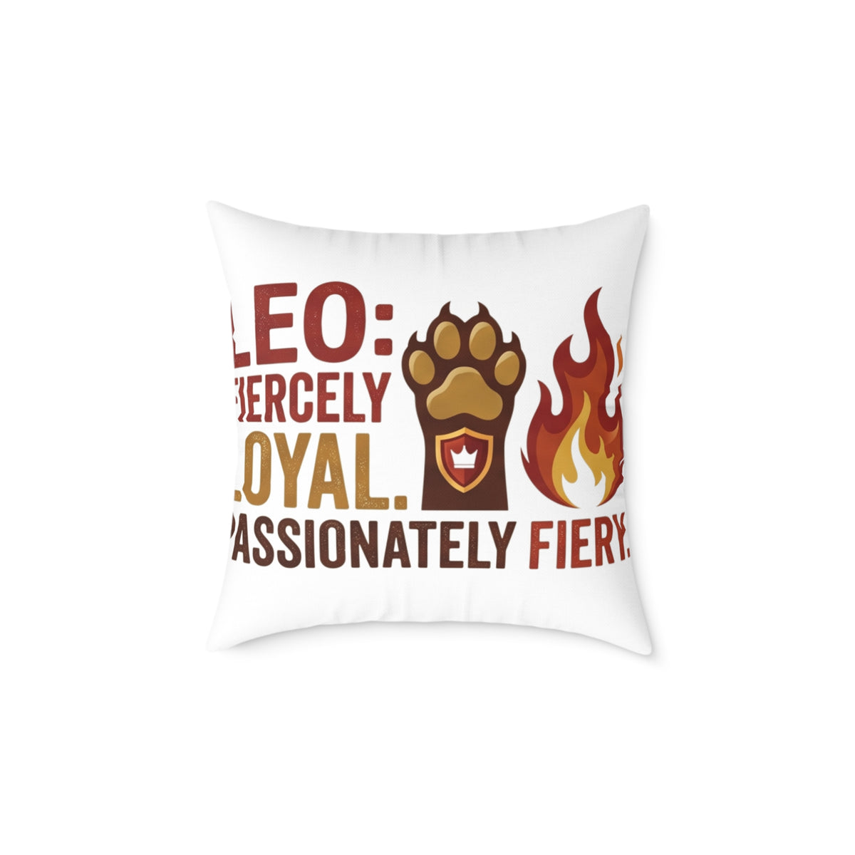 Leo Zodiac Fiercely Loyal Square Poly Canvas Pillow