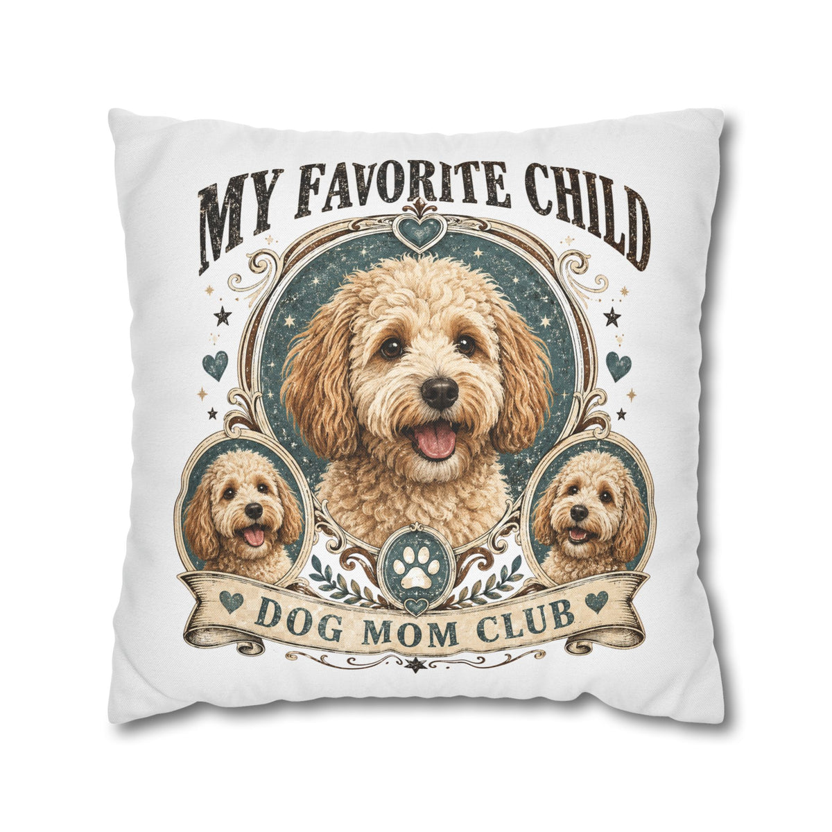 My Favorite Child Dog Mom Club Pillowcase Milo Bailey Dog Dad Mom – Cute Goldendoodle Decorative Pillow Cover