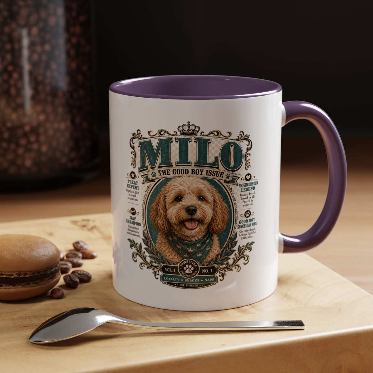Milo Bailey Dog Dad Mom Milo Dog Portrait Coffee Mug — 'The Good Boy Issue' Accent Mug