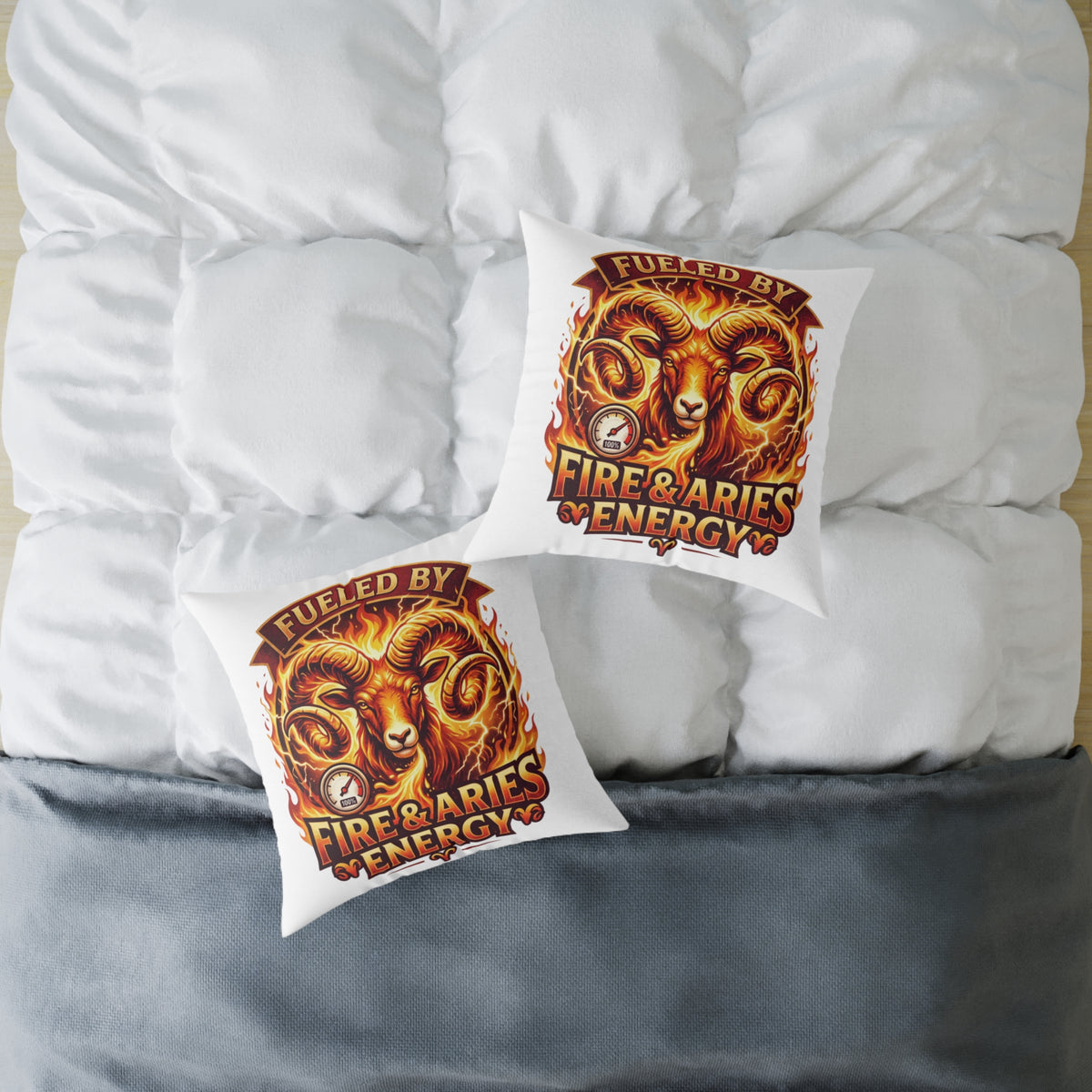 Zodiac Aries Pillow Fueled By Fire And Aries Energy Square Poly Canvas Pillow