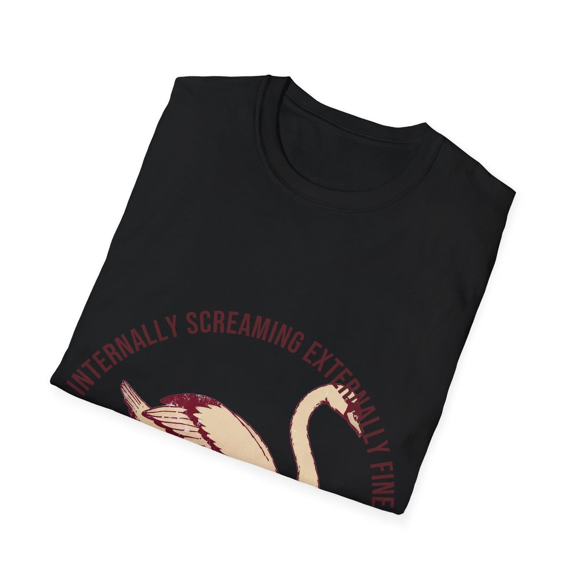 "Internally Screaming Externally Fine" Flamingo Graphic Tee - Funny Anxious Animal White T-Shirt - Trending Now - September 2026