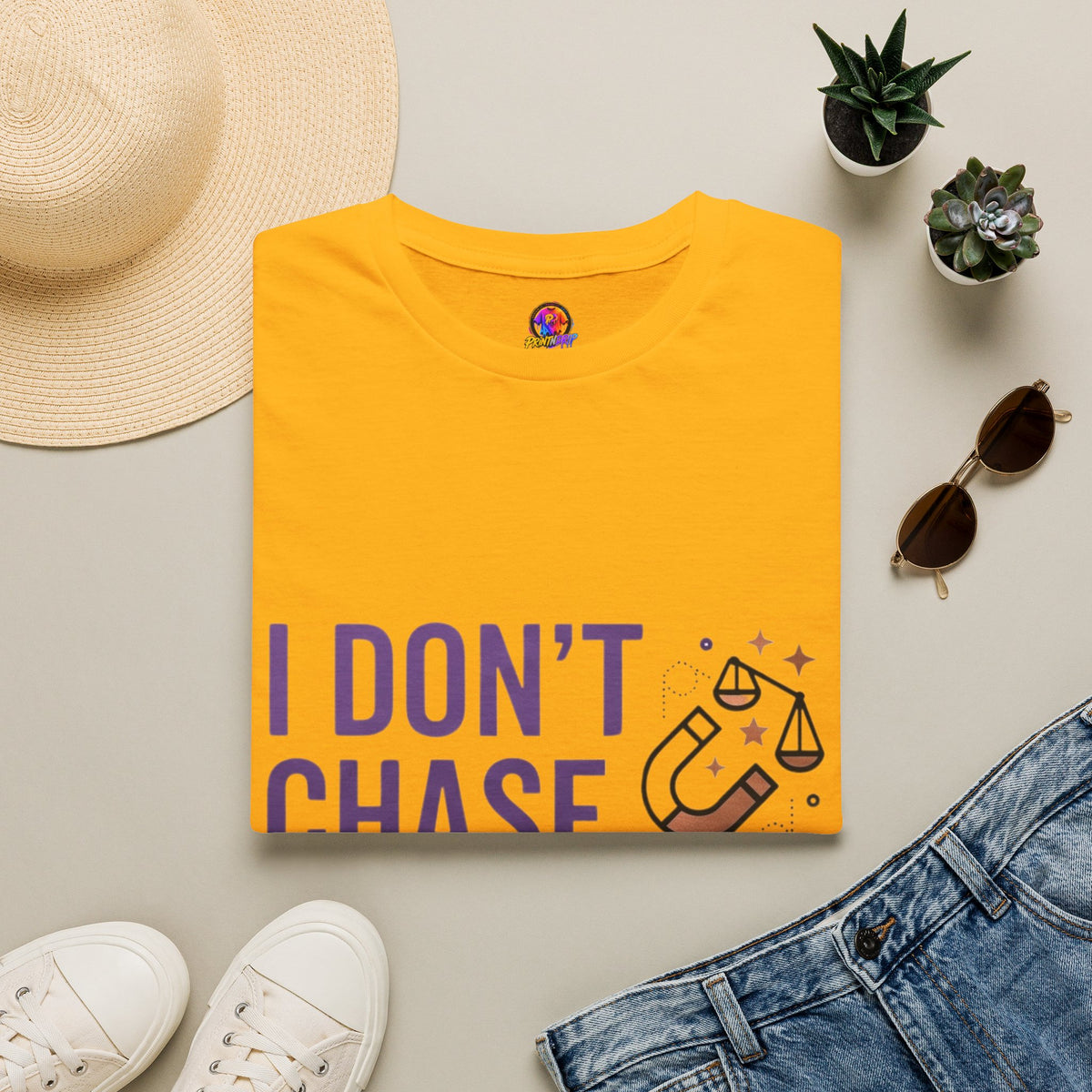 Libra Energy T-Shirt – "I Don't Chase. I Attract." Astrology Tee