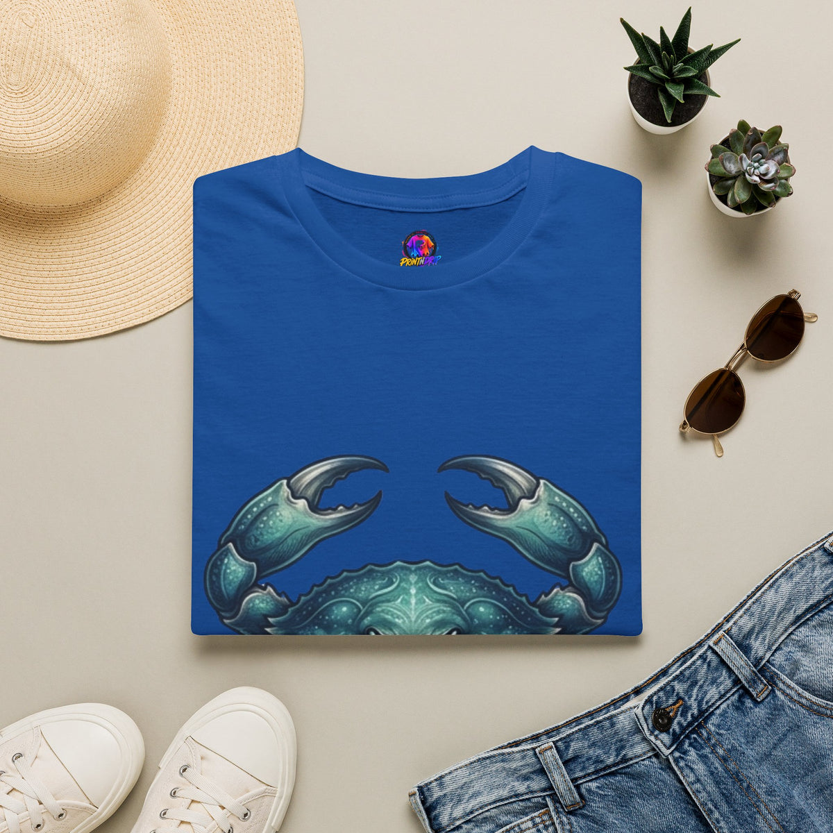 Crab Graphic T-Shirt — Coastal Sea Creature Tee