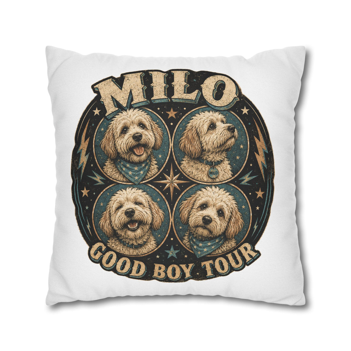 Milo "Good Boy Tour" Decorative Pillowcase Milo Bailey Dog Dad Mom