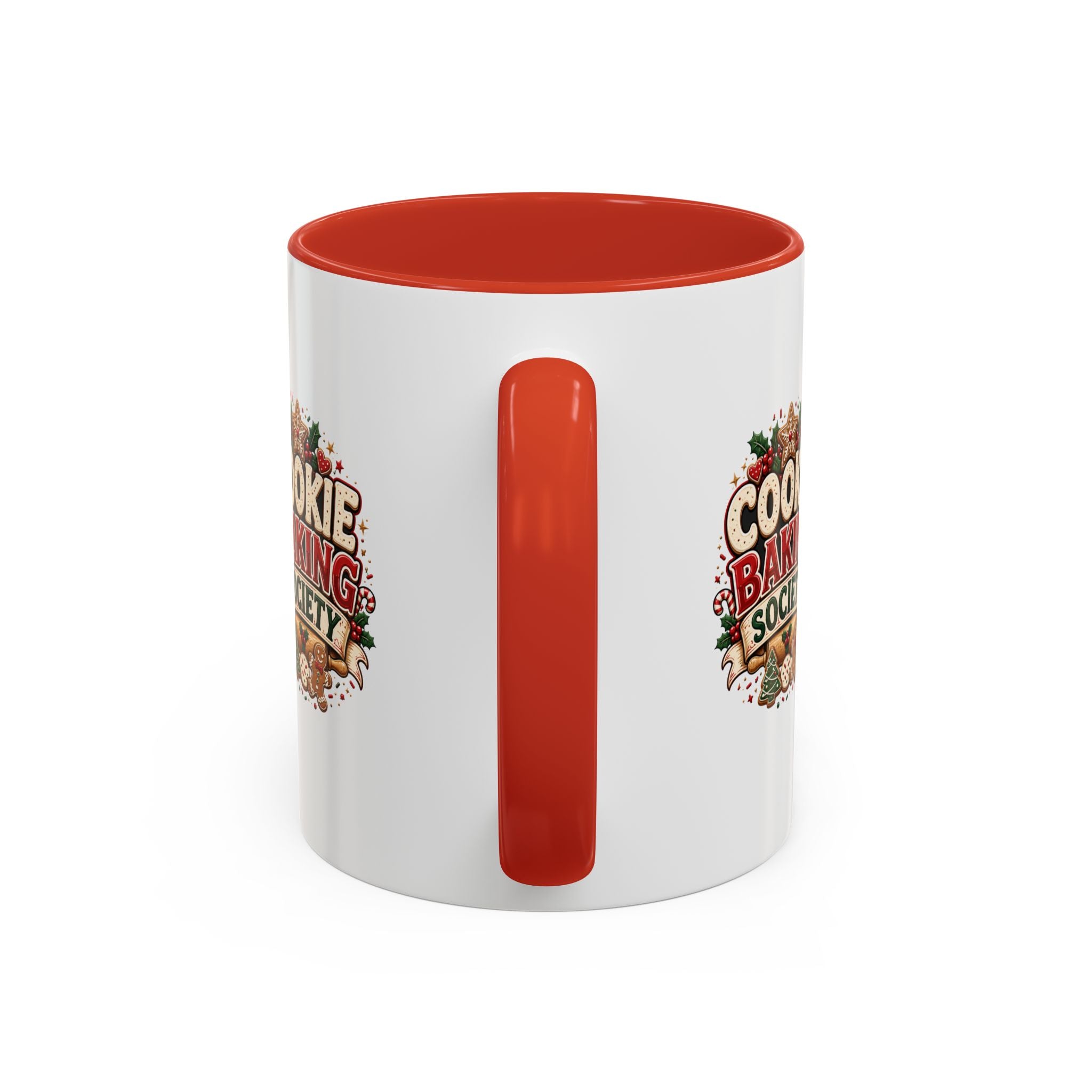 Cookie Baking Society Accent Coffee Mug — Holiday Baking Ceramic Mug