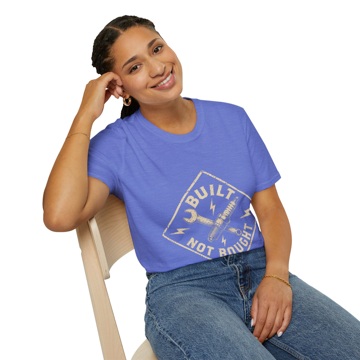 Built Not Bought T-Shirt — Vintage Mechanic Auto Repair Tee