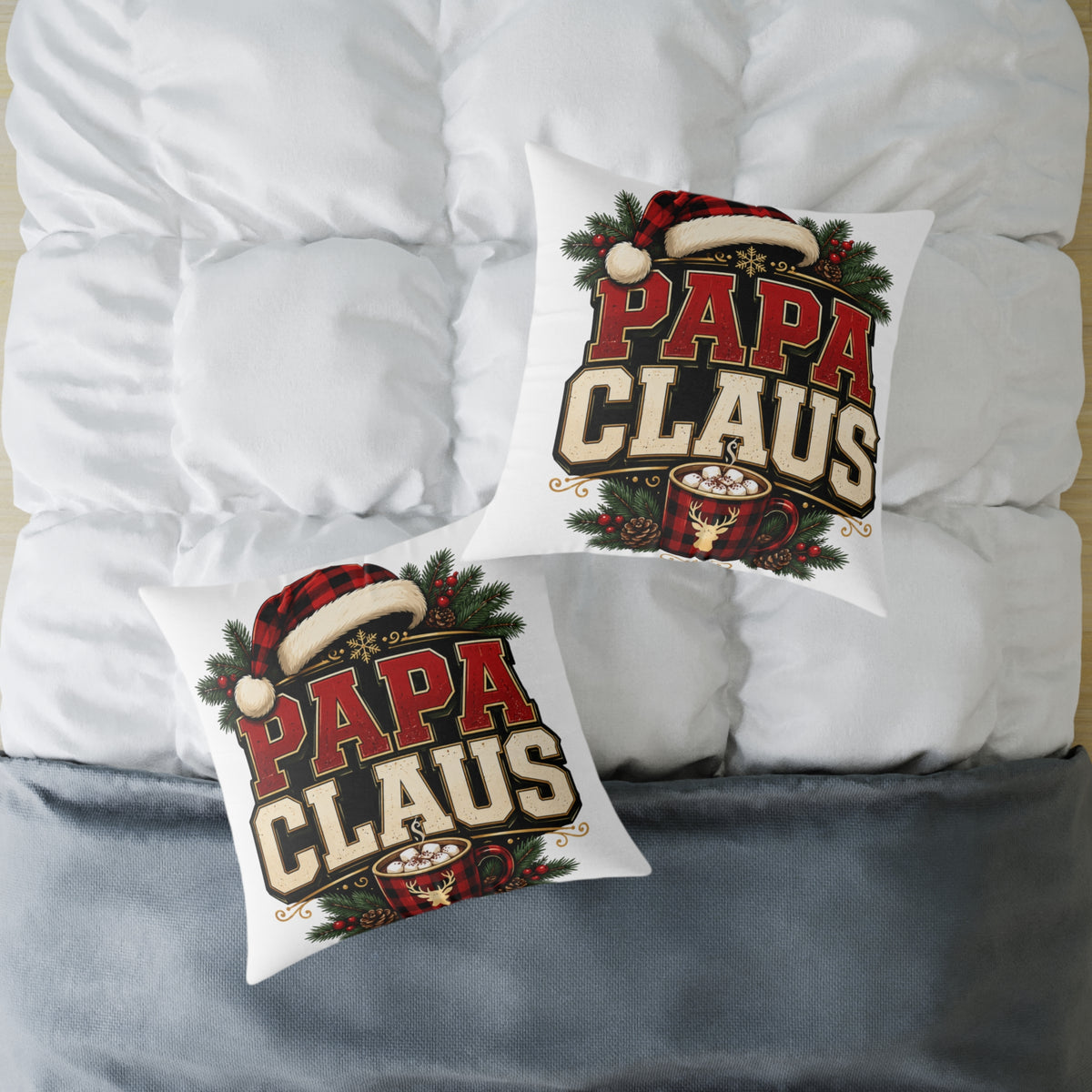 Papa Claus Christmas Pillow — Festive Holiday Throw Pillow for Dad