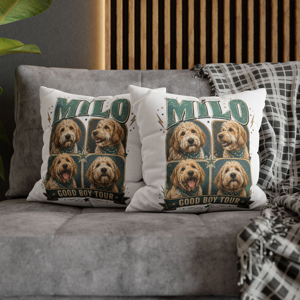 Milo "Good Boy Tour" Dog Photo Pillowcase Milo Bailey Dog Dad Mom