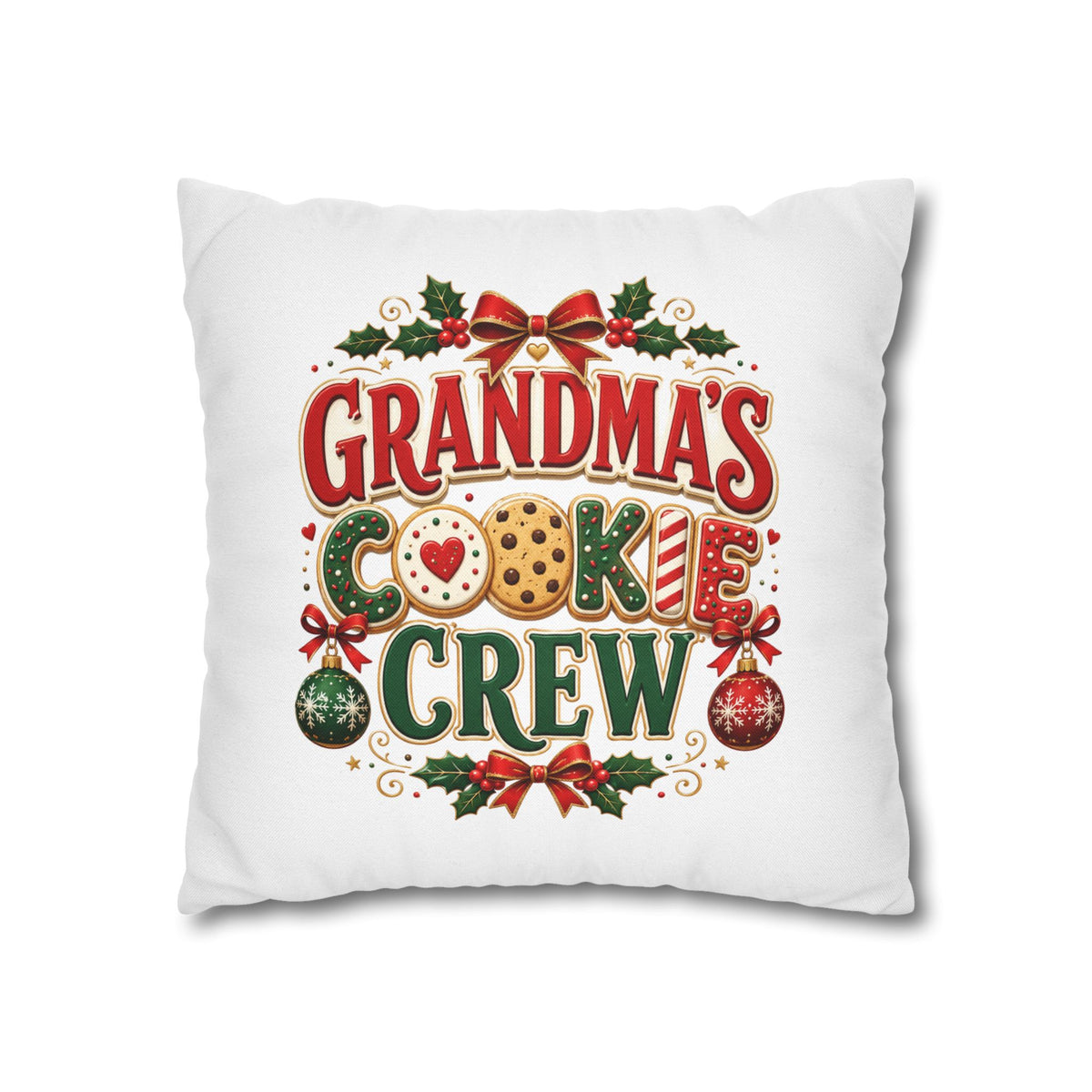 Grandma's Cookie Crew Christmas Pillowcase