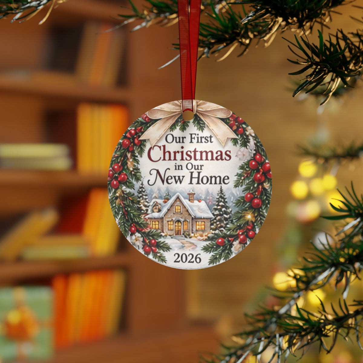 First Christmas in Our New Home Metal Ornament 2026