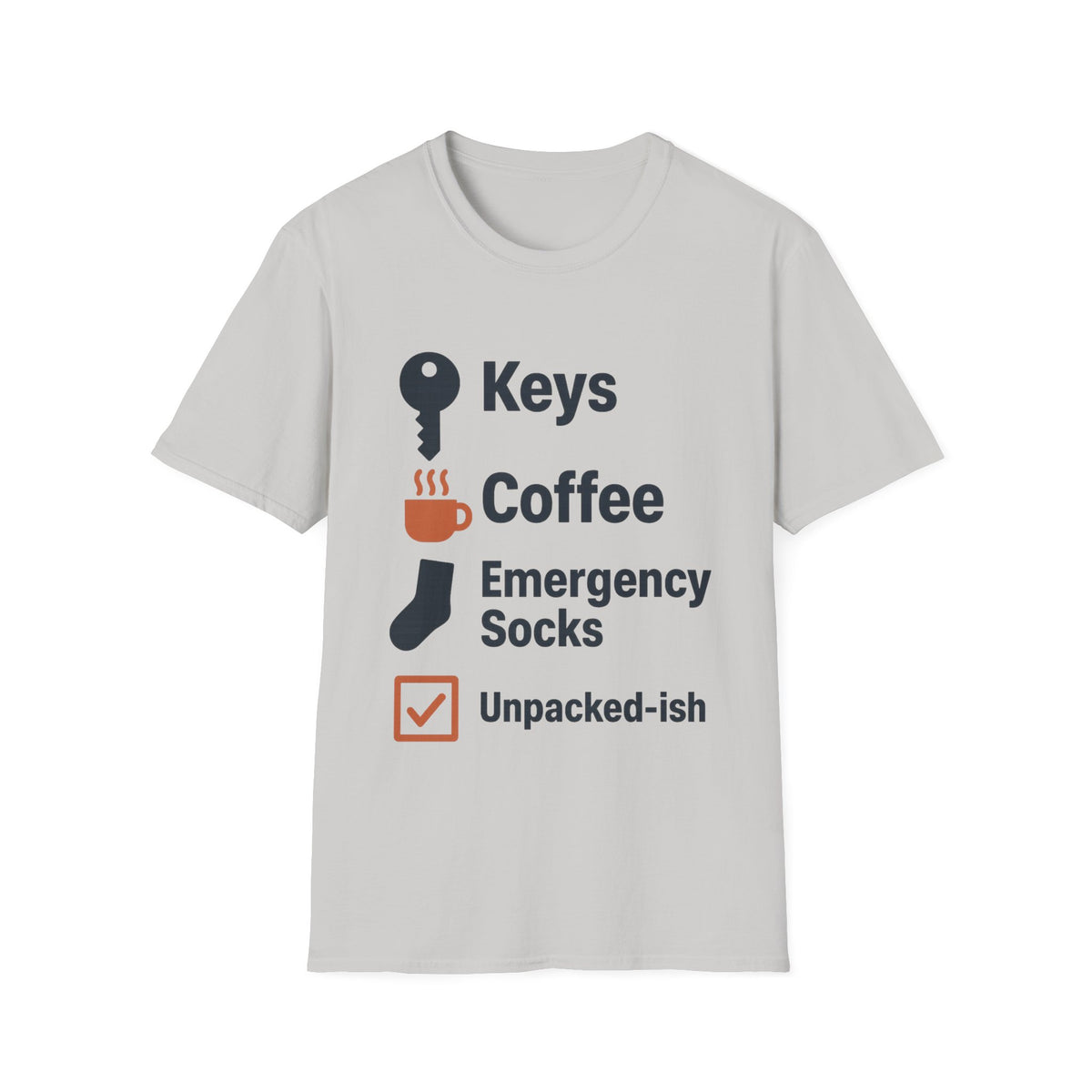 Keys, Coffee, Phone, Wallet Checklist T-Shirt — Minimal Daily Essentials Graphic Tee - Trending Now - August 2026
