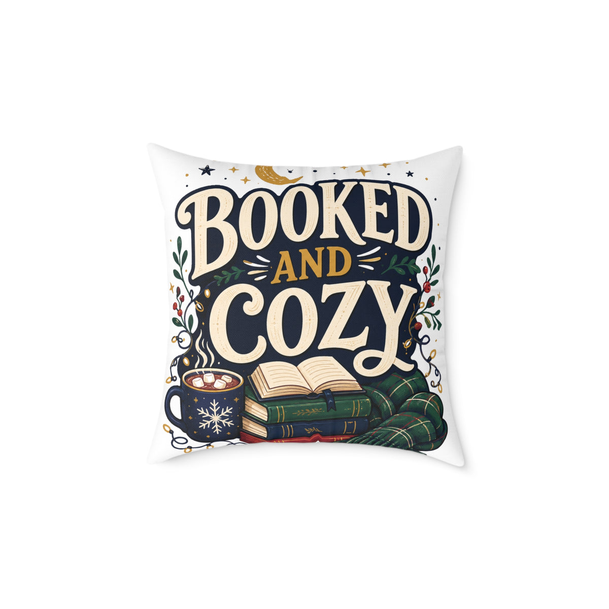 Modern Day Christmas Booked And Cozy Square Pillow