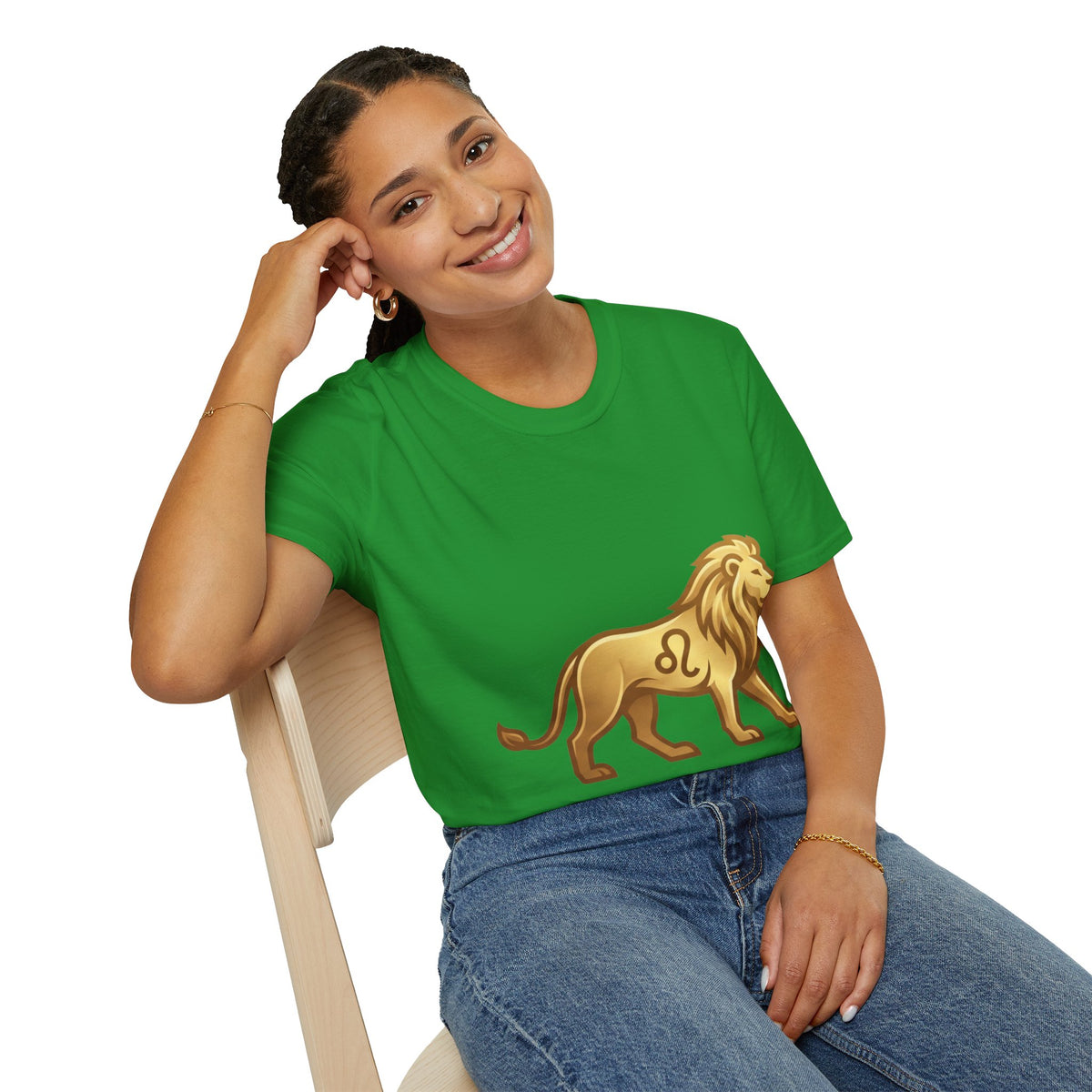 Leo Zodiac Lion T-Shirt — Gold Astrology Tee for Leo Birthdays & Zodiac Fans