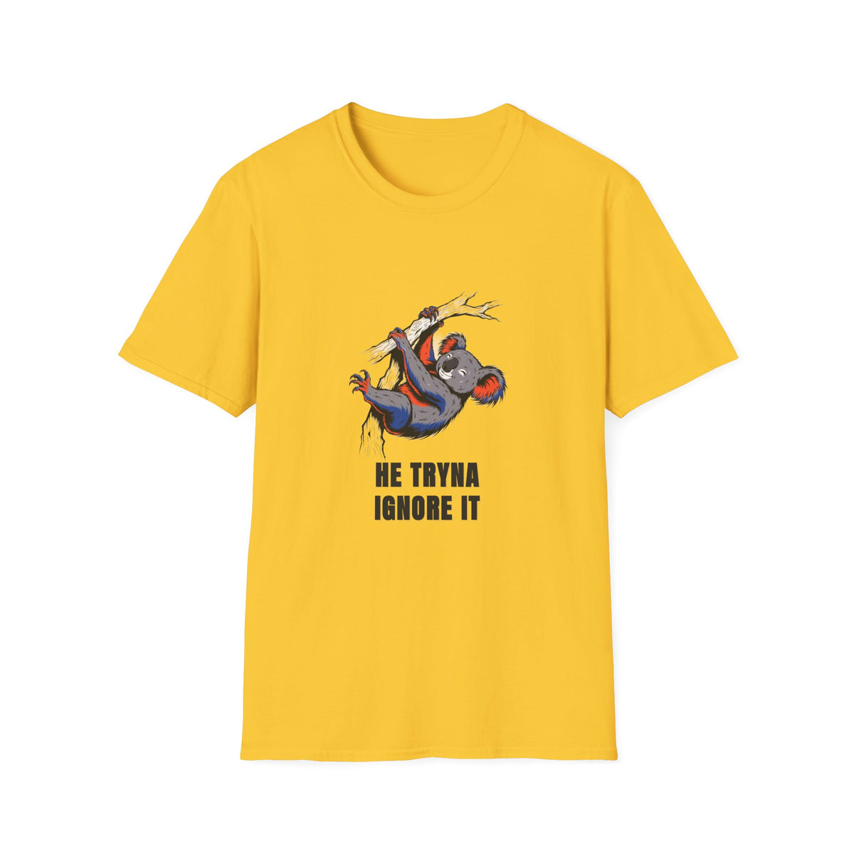 Koala Graphic Tee — "He Tryna Ignore It" Casual Cotton T-Shirt - Trending Now - August 2026