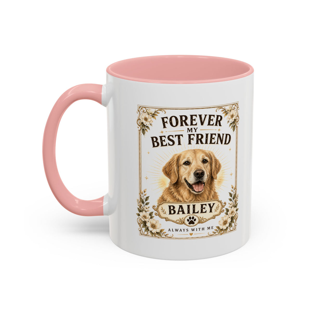 Milo Bailey Dog Dad Mom Forever My Best Friend Dog Mug — Personalized Golden Retriever Coffee Cup