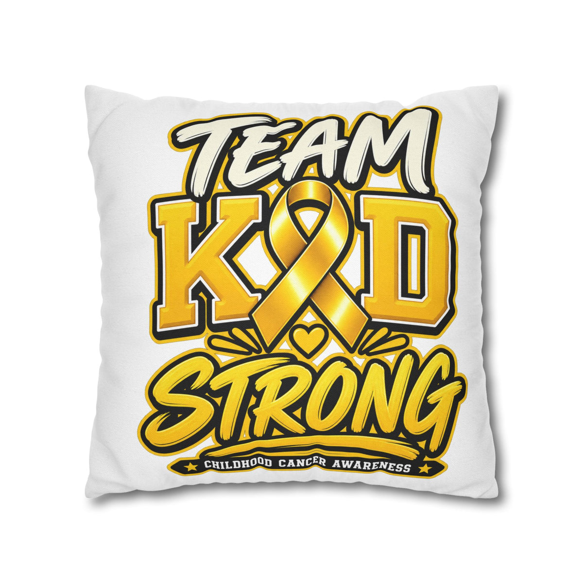 Team KID Strong Childhood Cancer Awareness Square Pillowcase