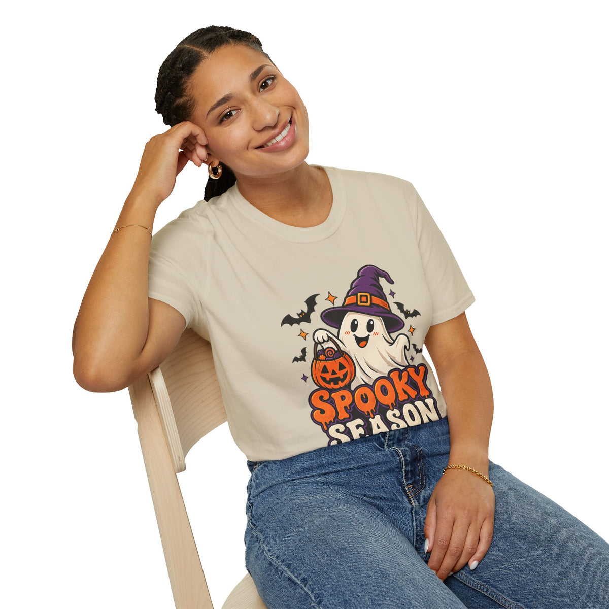 Spooky Season T-Shirt — Cute Ghost Halloween Tee ("Spooky Season Social Club")