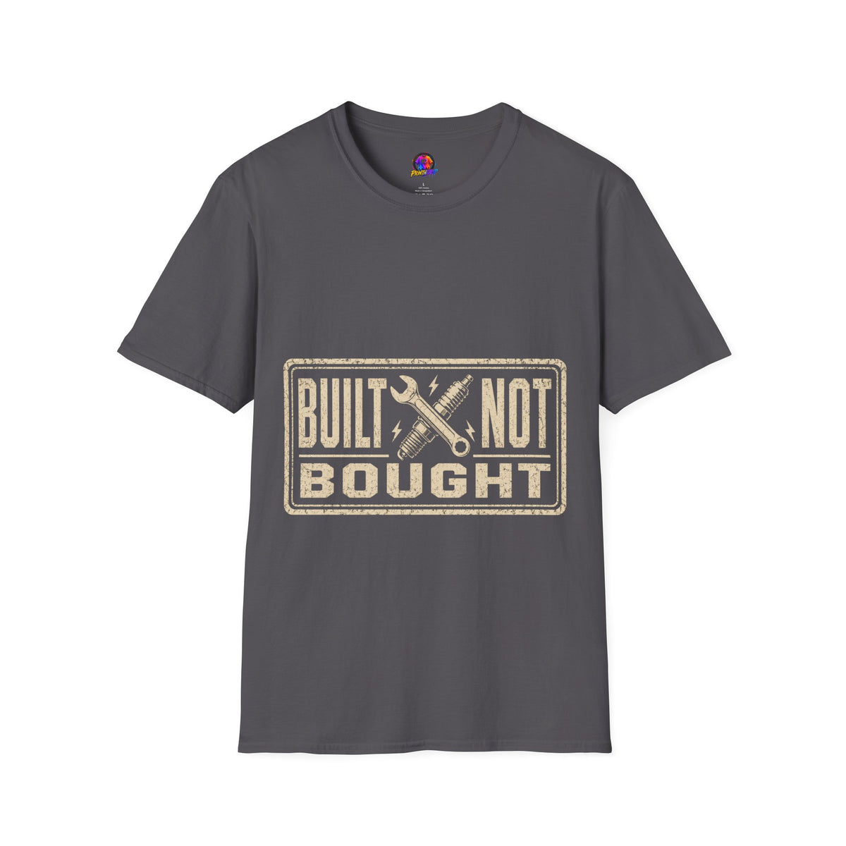 Built Not Bought T-Shirt — Vintage Mechanic Workwear Tee