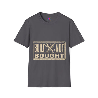 Built Not Bought T-Shirt — Vintage Mechanic Workwear Tee