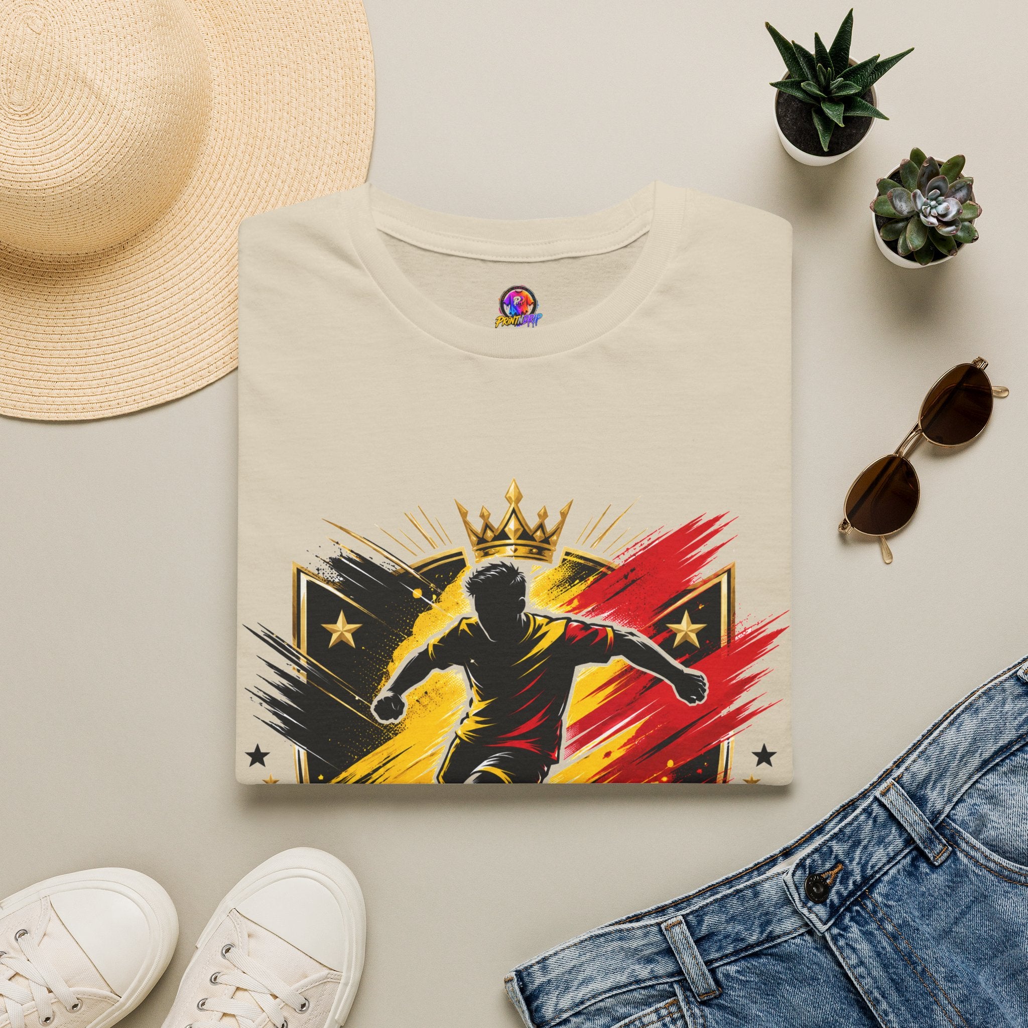 Belgium Soccer T-Shirt — 'Tricolor Strike' Graphic Jersey Tee