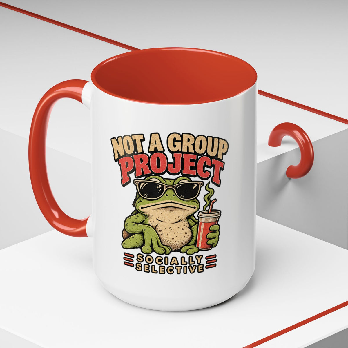Funny And Witty "Not A Group Project" Accent Coffee Mug (11, 15oz)