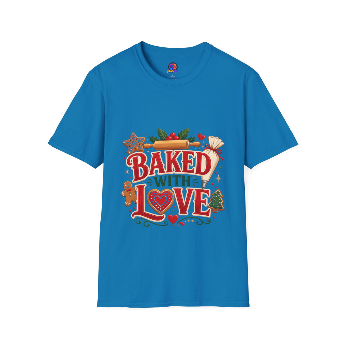 Baked With Love T-Shirt — Holiday Baking Christmas Cookie Chef Tee