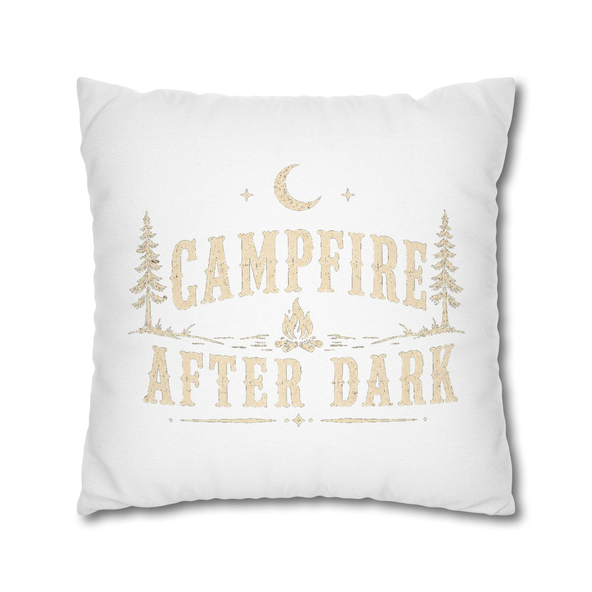 Campfire After Dark Throw Pillowcase Milo Bailey Dog Dad Mom – Rustic Outdoor Camping Accent