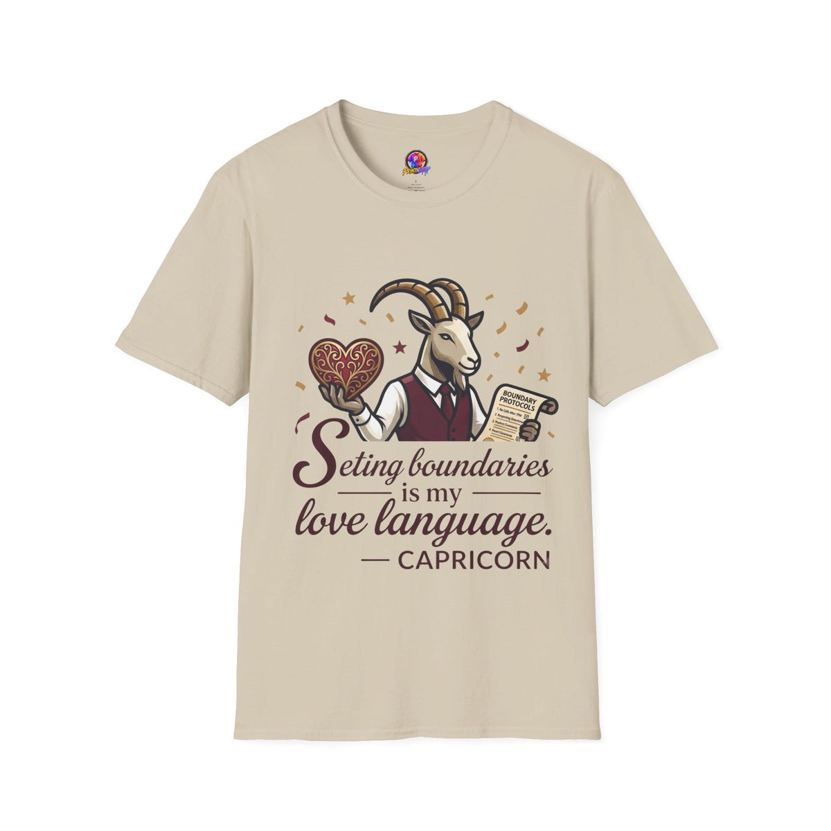 Capricorn T-Shirt — "Setting Boundaries is My Love Language" Zodiac Goat Tee