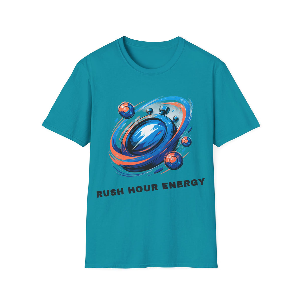 Stopwatch Orbit T-Shirt — 'Rush Hour Energy' Retro Space Graphic Tee - Trending Now - September 2026