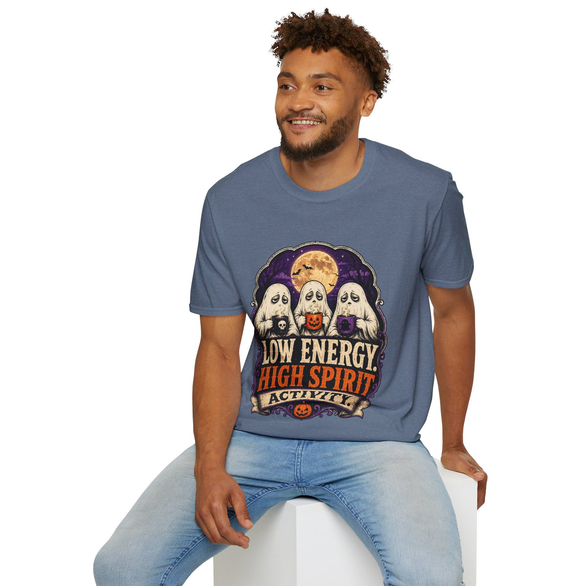 Halloween Low Energy High Spirit Unisex Softstyle T-Shirt