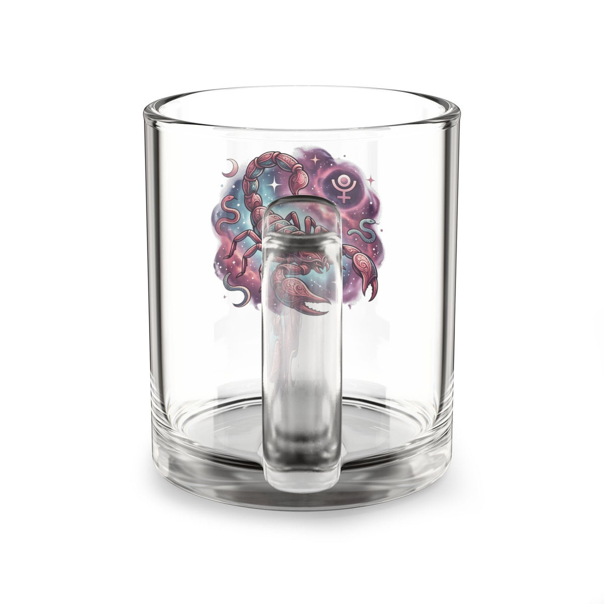 Scorpio Zodiac Glass Mug — Mystical Cosmic Scorpion 10oz