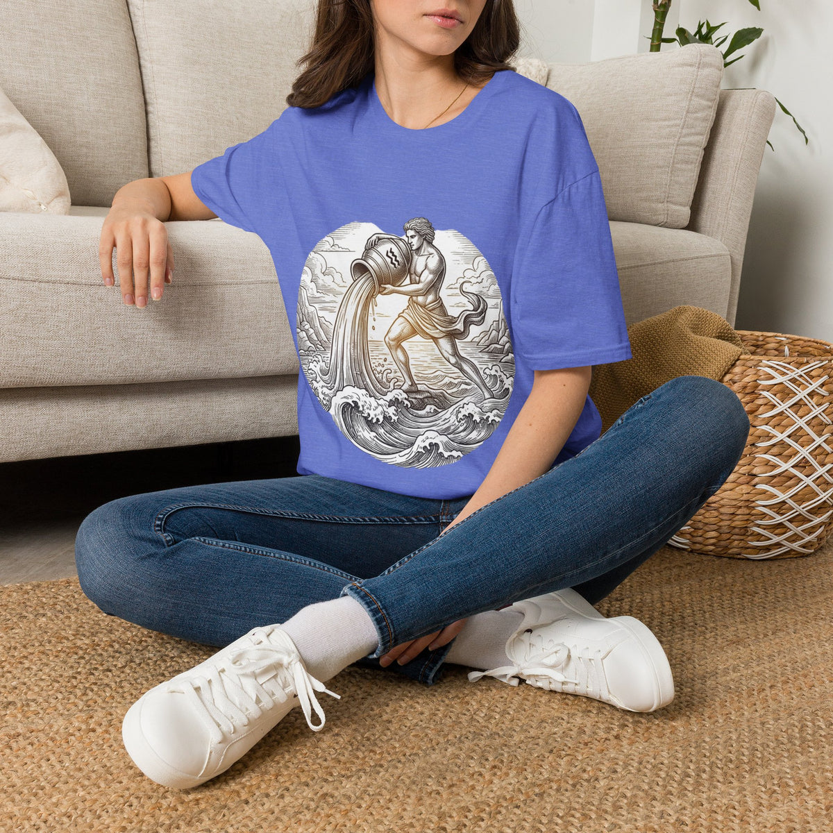 Aquarius Zodiac T-Shirt — Vintage Water Bearer Astrology Tee
