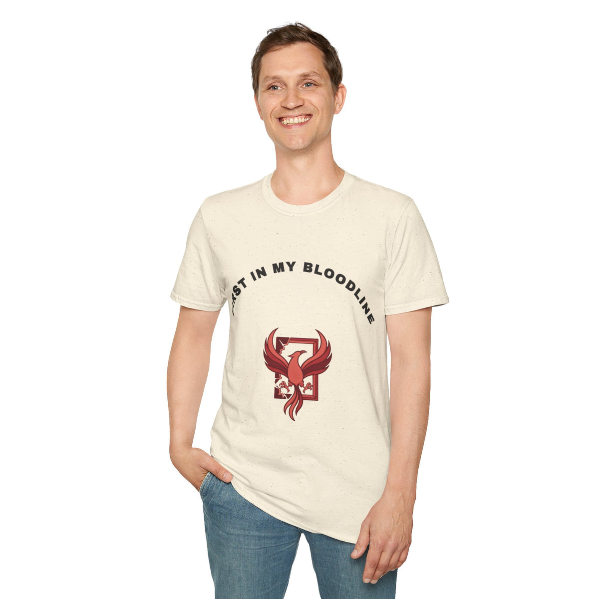 T-Shirt — “First In My Bloodline” Red Phoenix Emblem - Trending Now - September 2026